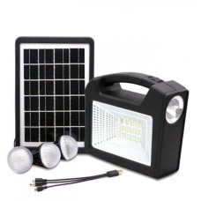Портативная станция для зарядки GD 103, с солнечной панелью и 3 LED лампами