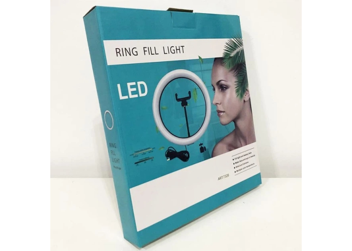 Кольцевая лампа JY-2477, 8" (20 см), LED, 3 режима света, USB, крепление для штатива и телефона