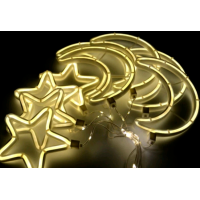 Xmas гирлянда Copper curtain ball lamp 9WW-1 Тёп.белый Луна 5 Звезда 4 3M*0.7M7260