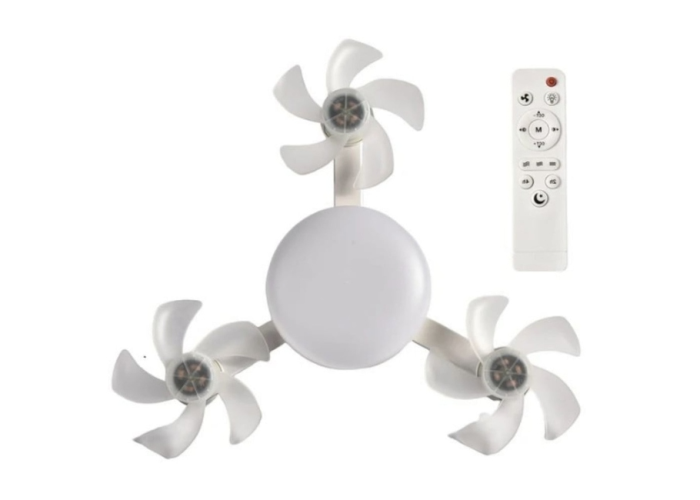 Вентилятор-лампа Drone Fan Light AT-3FD, с цоколем в патрон, пульт, 3 режима света