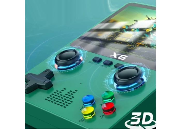 Портативная игровая приставка X6 GBA для детей 1000 игр/3.5'' IPS, 640x480/AV выход/консоль, ретро/2000mAh Зеленый