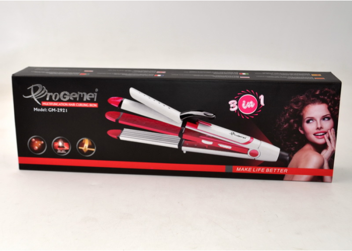 Плойка-выпрямитель с гофре 3 в 1 Gemei GM-2921