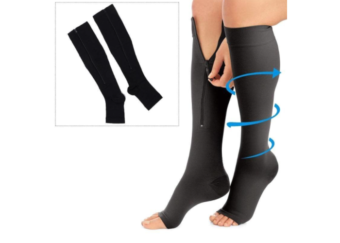 Компрессионные гольфы Miracle Socks на молнии (черные)