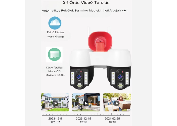 Двойная камера видеонаблюдения A2S Wi-Fi с сиреной