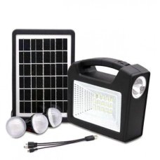 Портативная станция для зарядки GD 103, с солнечной панелью и 3 LED лампами