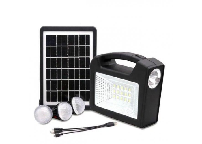 Портативная станция для зарядки GD 103, с солнечной панелью и 3 LED лампами