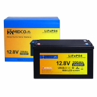 Аккумулятор HAMIDCO Solar LiFePO4, 12.8V 200Ah, 2560Wh, с LCD-дисплеем