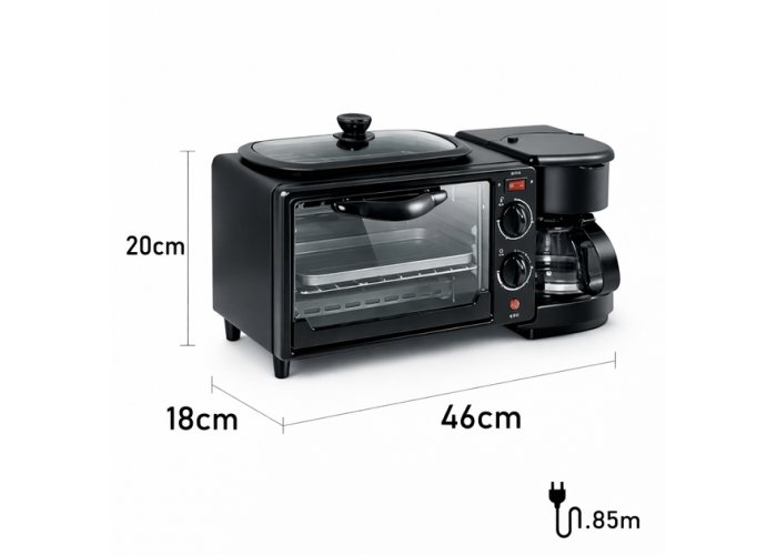 Электрическая мини-духовка AT-301 3 в 1, 12 л, 1050 Вт, кофеварка и гриль