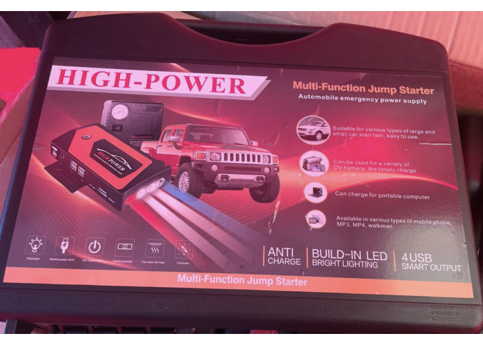 Пусковое автомобильное устройство для аккумулятора JUMP STARTER Power Bank + compressor 9980 mAh