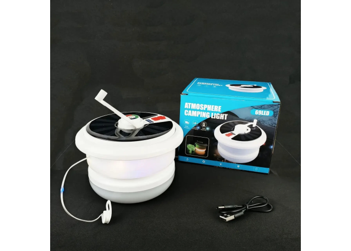 Кемпинговый фонарь BL YX669, с солнечной панелью, RGB, LED-лента 10 м