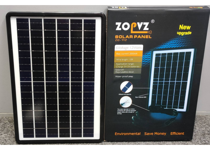 Портативная солнечная панель ZopVZ ZO712 Solar 6V 12W