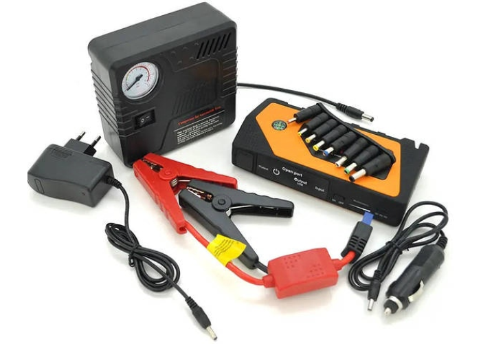 Пусковое автомобильное устройство для аккумулятора JUMP STARTER Power Bank + compressor 9980 mAh