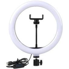 Кольцевая лампа JY-2477, 8" (20 см), LED, 3 режима света, USB, крепление для штатива и телефона