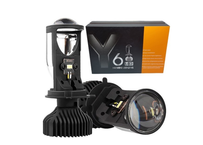 Комплект LED ламп с линзой H4