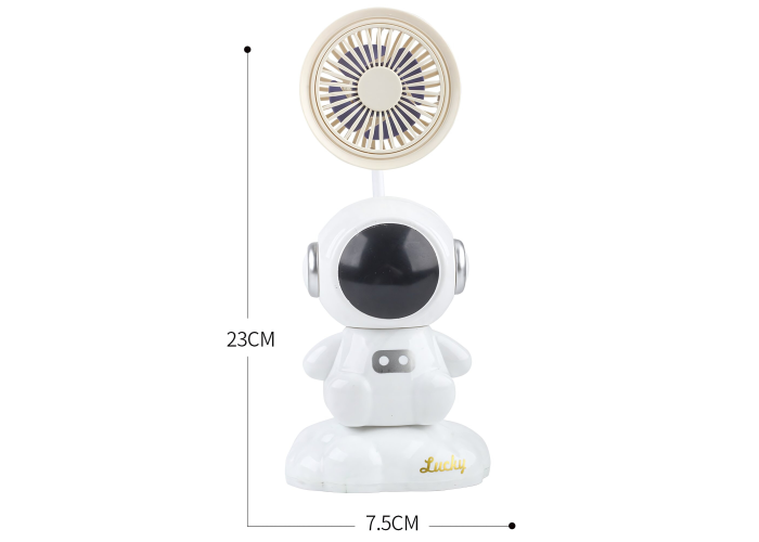 Вентилятор настольный Desktop Fan Y6, аккумуляторный, 3 режима, подсветка, гибкая ножка, точилка