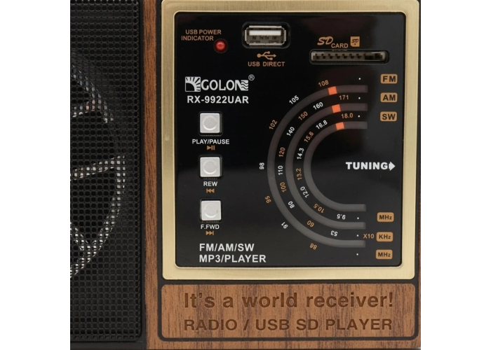 Радиоприёмник GOLON RX-9922UAR, FM/AM/SW, USB/SD, MP3/WMA