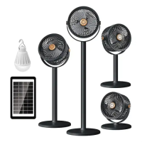 Вентилятор 4 в 1 Solar Floor Fan S39, 4000 мАч, солнечнечная панель, лампа, 5 скоростей