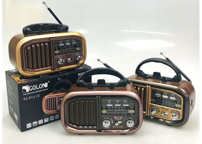 Радиоприёмник GOLON RX-BT618S, Bluetooth, USB, SD, солнечная панель
