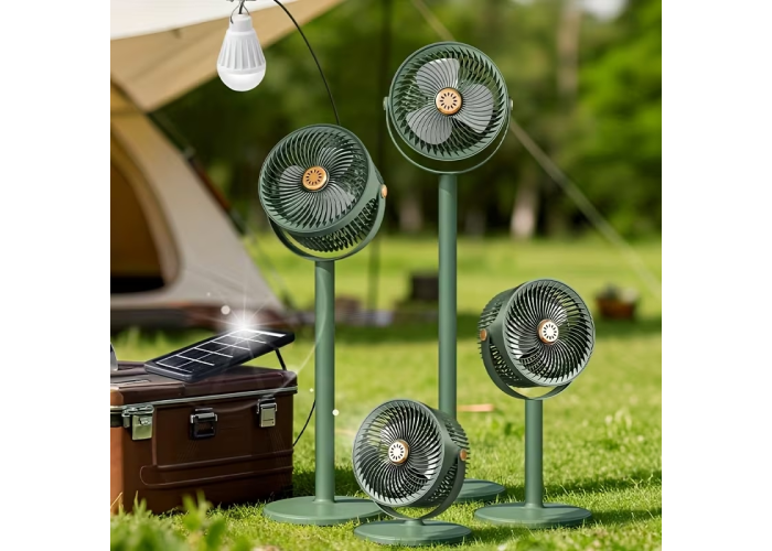 Вентилятор 4 в 1 Solar Floor Fan S39, 4000 мАч, солнечнечная панель, лампа, 5 скоростей