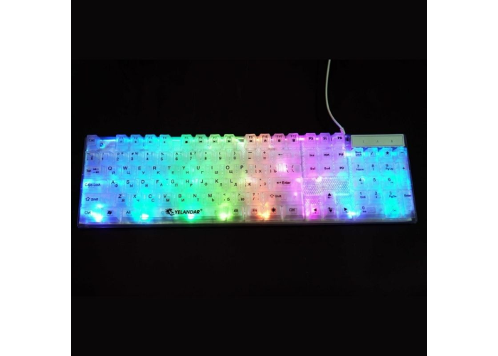 Прозрачная RGB игровая клавиатура K101, 104 клавиши, USB, YELANDAR AN-T20