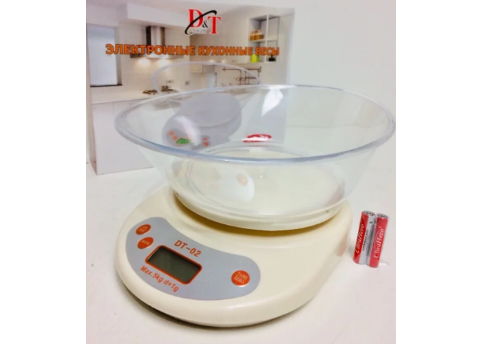 Электронные кухонные весы до 5кг с чашей D&T SMART DT02