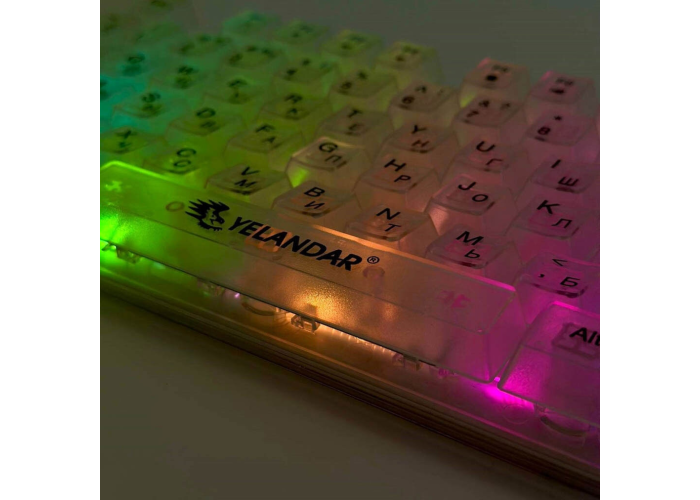 Прозрачная RGB игровая клавиатура K101, 104 клавиши, USB, YELANDAR AN-T20