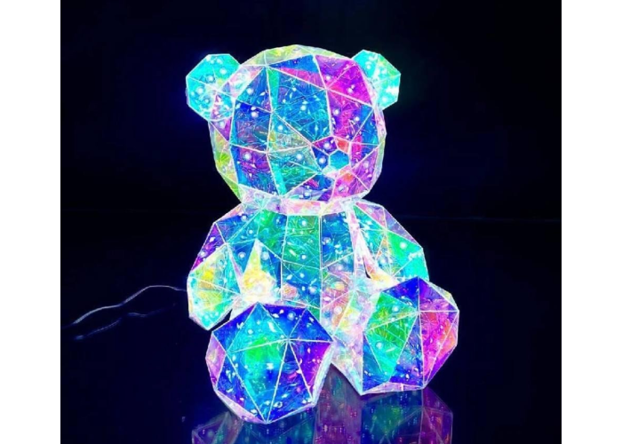 Ночник 3D «Медвежонок с сердцем», голографический эффект, Multi-подсветка, USB (25×20 см)