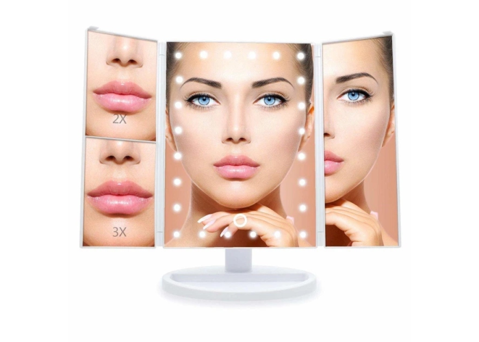 Зеркало косметическое SUPERSTAR Magnifying Mirror, складное, с LED-подсветкой