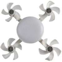 Вентилятор-лампа Drone Fan Light AT-4FD, E27, пульт, 3 режима света, 4 вентилятора