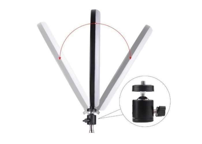 Кольцевая лампа JY-1870, 10" (26 см), LED, 3 режима света, USB, крепление для штатива и телефона