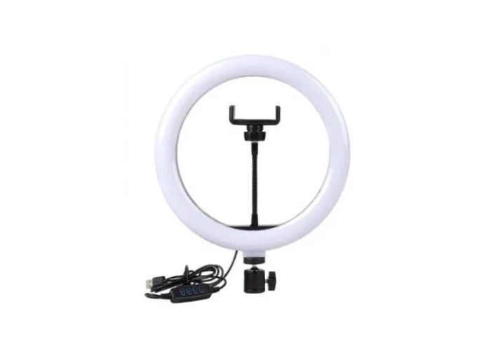 Кольцевая лампа JY-1870, 10" (26 см), LED, 3 режима света, USB, крепление для штатива и телефона