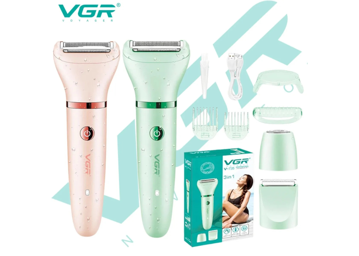 Эпилятор VGR V-735, 3 в 1, аккумуляторный, USB