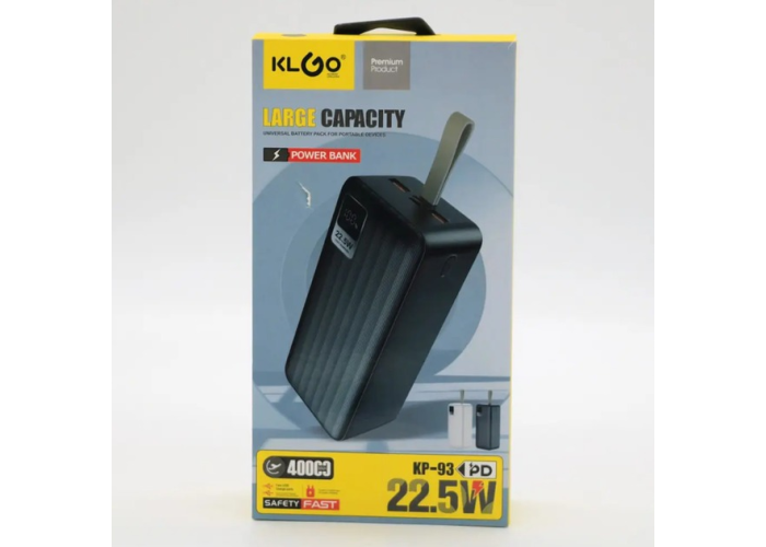 Повербанк KLGO KP-93, 40000 мА·ч, 22.5 W