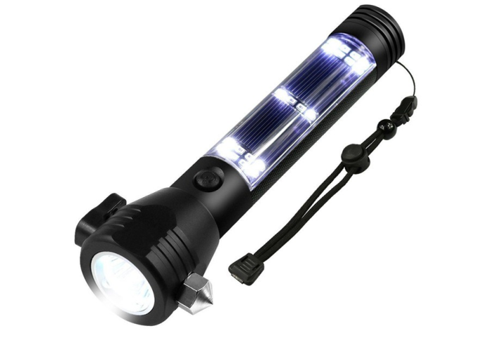 Многофункциональный фонарик T09 (22-37), 450 лм, солнечная зарядка, Power Bank