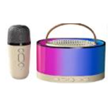 K12 Bluetooth колонка‑караоке, Bluetooth/USB/SD/FM/AUX, с микрофоном и подсветкой