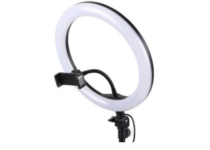 Кольцевая лампа JY-1870, 10" (26 см), LED, 3 режима света, USB, крепление для штатива и телефона