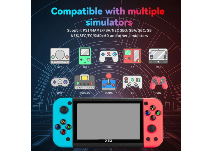 Портативная игровая консоль X52 4,3-дюймовая