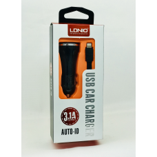 Автомобильное зарядное устройство LDNIO DL-C23 (3.1A / 2 USB порта + кабель для iPhone)