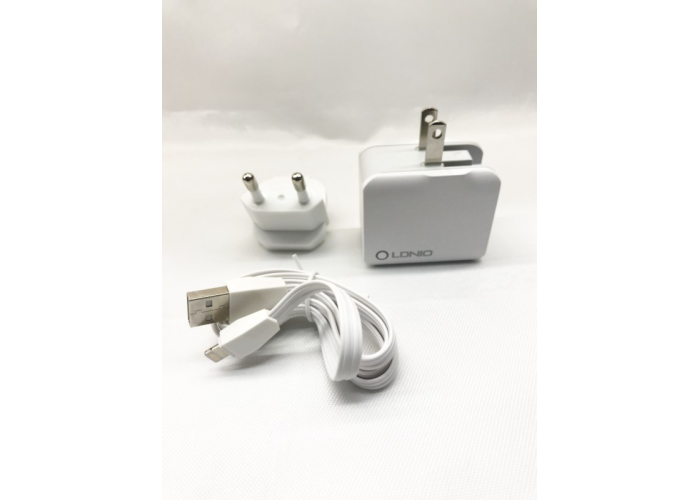 Сетевое зарядное устройство LDNIO A2203 (2.4A / 2 USB порта + кабель iPhone)