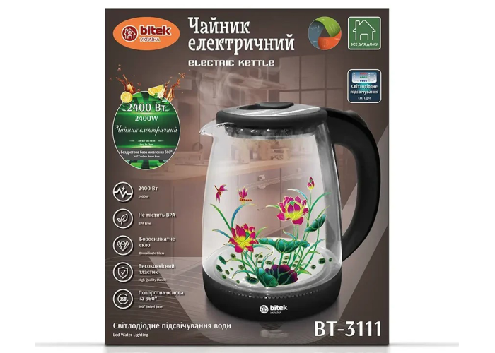 Электрический чайник BITEK BT-3111, 1,8 л