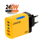 Сетевое зарядное устройство 240W, 2×USB + 3×Type-C, PD