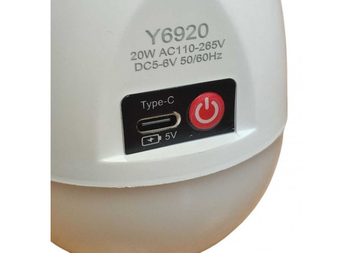 Аварийная светодиодная лампочка New Emergency Lamp Y6920, 20W, AC/DC, Type-C