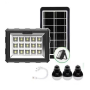 Портативная станция для зарядки GD 106, с солнечной панелью и 3 LED лампами