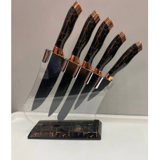Набор из 5 кухонных ножей с подставкой ART-0329,