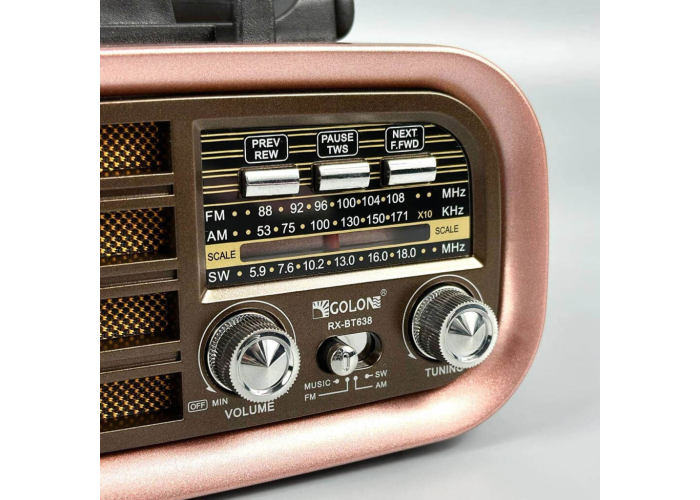 Радиоприёмник GOLON RX-BT638, Bluetooth, USB, SD, съёмный аккумулятор