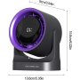 Вентилятор настольный/подвесной Desktop High-Speed Fan BY-001, аккумуляторный, дисплей