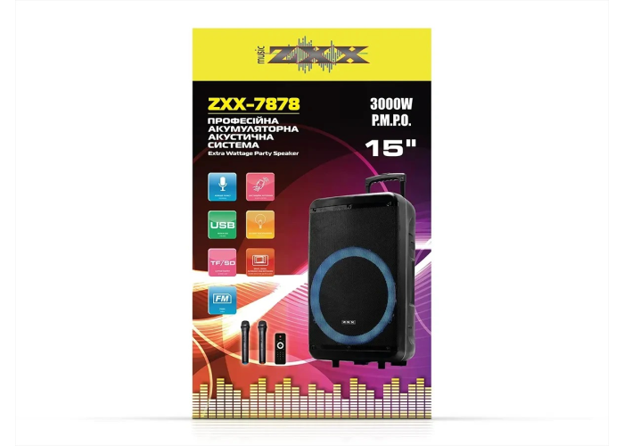 Акустическая переносная колонка ZXX-7878 60Вт 15"
