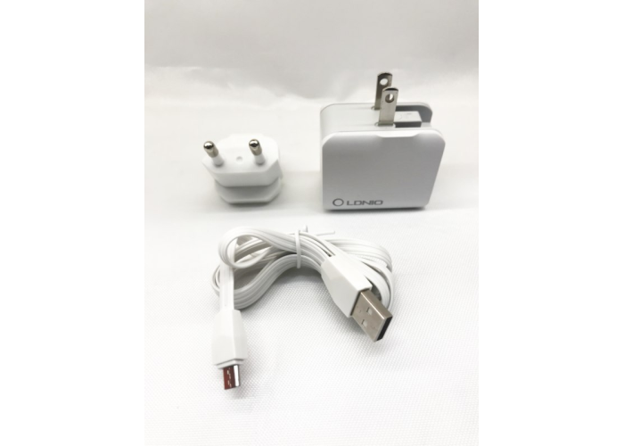 Сетевое зарядное устройство LDNIO A2203 (2.4A / 2 USB порта + кабель MicroUSB)