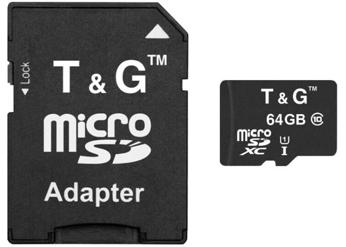 Карта памяти microSD 64 ГБ, Class 10, UHS-I, с адаптером SD