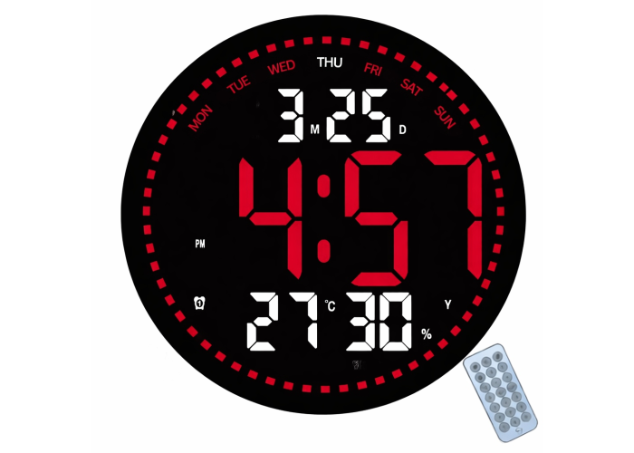 Настенные часы с Bluetooth и пультом управления 2828, LED-дисплей